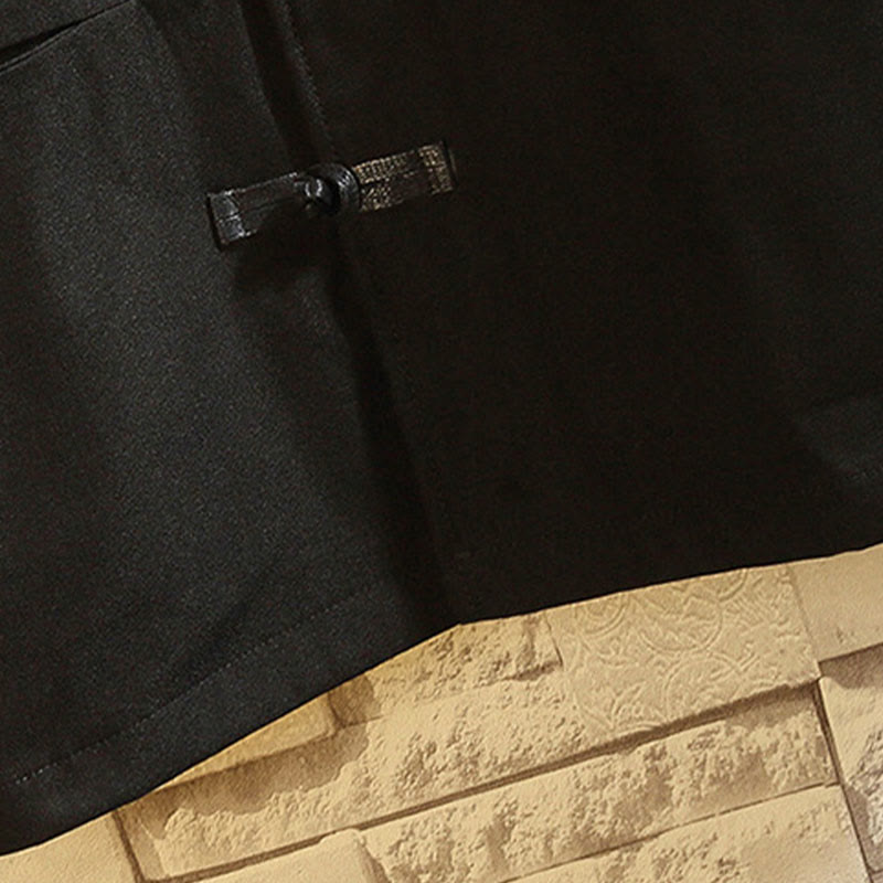 Buddha Stones Embroider Dragon Phoenix Casual Frog-button Cotton Men's Jacket Shirt Clothing - image 6