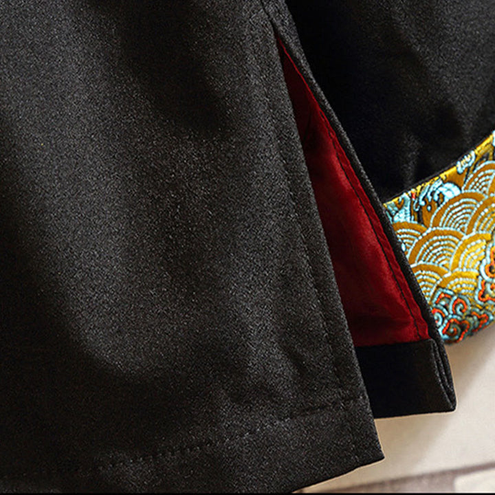 Buddha Stones Embroider Dragon Phoenix Casual Frog-button Cotton Men's Jacket Shirt Clothing - image 10