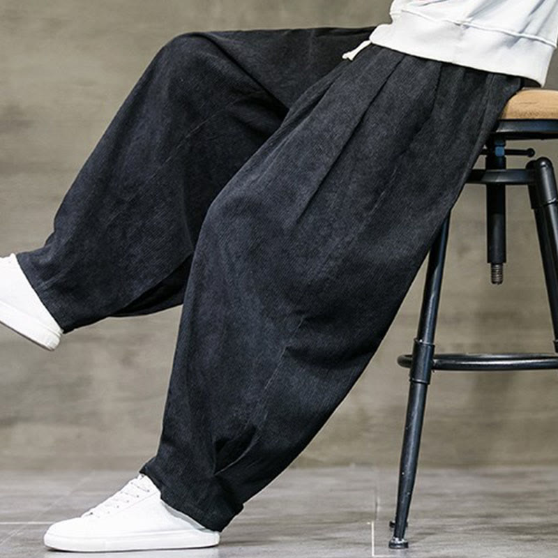 Buddha Stones Casual Plain Cotton Bloomer Men's Pants With Pockets - image 7