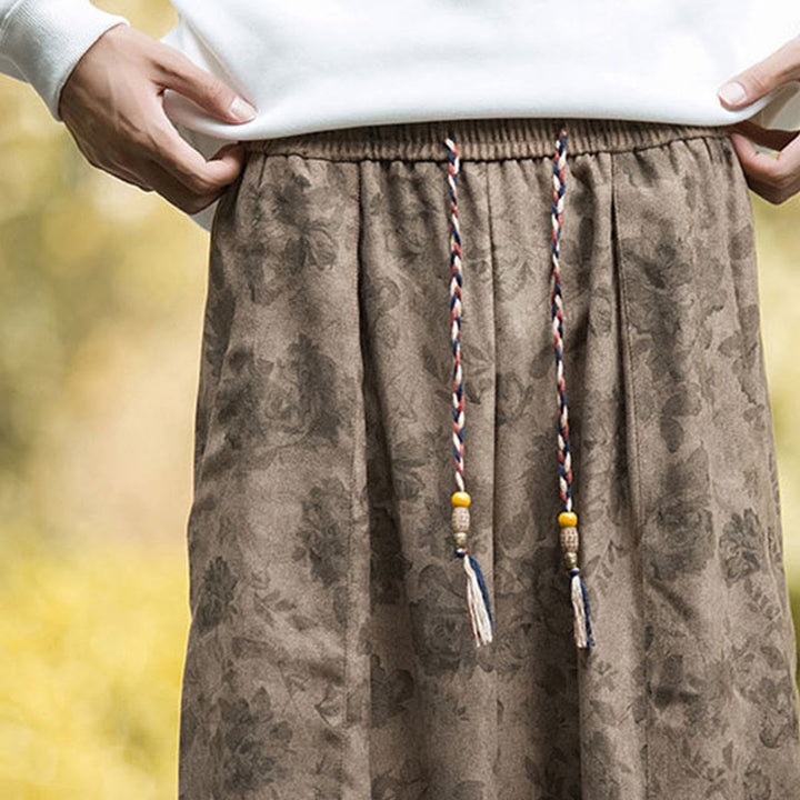Buddha Stones Casual Flower Corduroy Cotton Men's Pants With Big Pockets - image 12