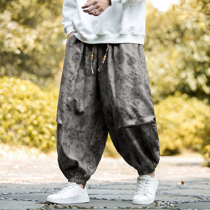 Buddha Stones Casual Flower Corduroy Cotton Men's Pants With Big Pockets - image 17