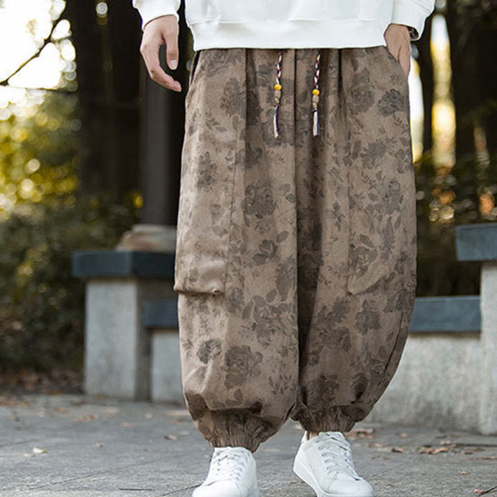 Buddha Stones Casual Flower Corduroy Cotton Men's Pants With Big Pockets - image 10