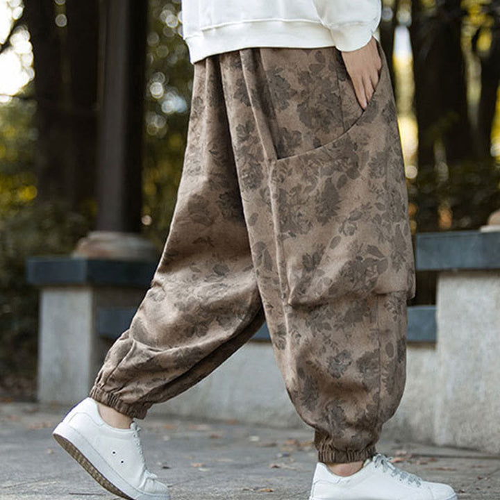 Buddha Stones Casual Flower Corduroy Cotton Men's Pants With Big Pockets - image 4