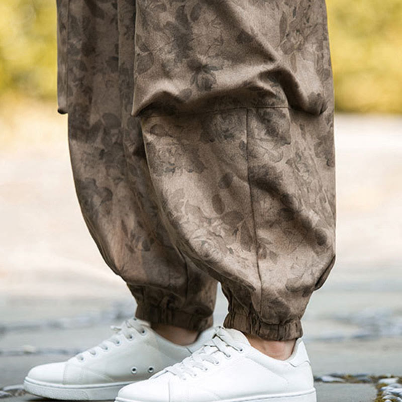 Buddha Stones Casual Flower Corduroy Cotton Men's Pants With Big Pockets - image 14