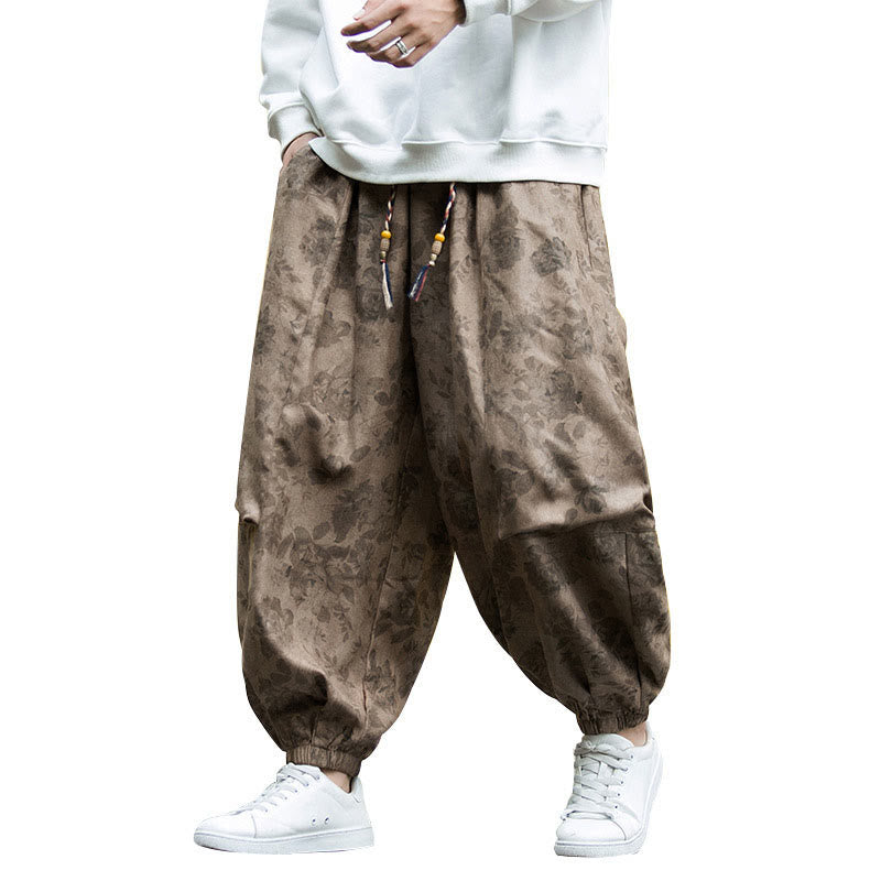 Buddha Stones Casual Flower Corduroy Cotton Men's Pants With Big Pockets - image 14
