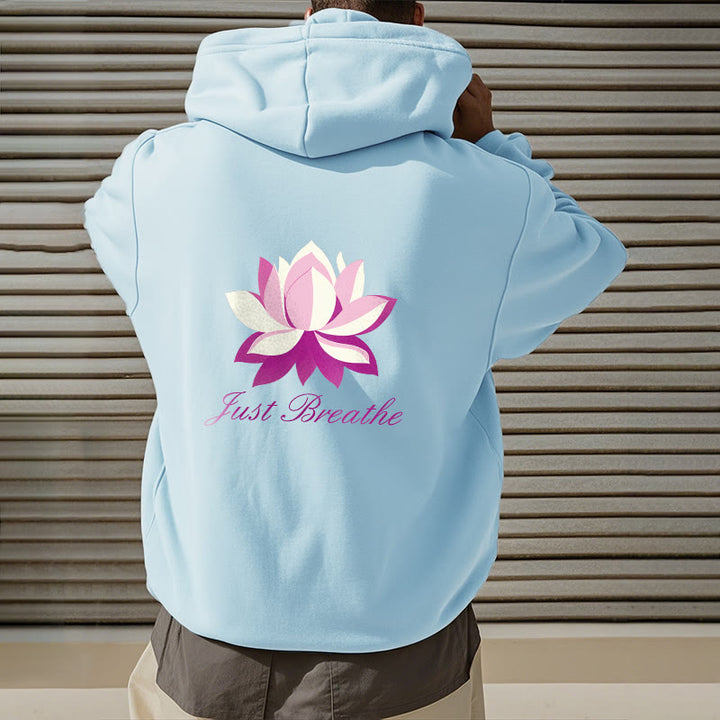 Buddha Stones Lotus Just Breathe Fleece Lined Polyester Hoodie