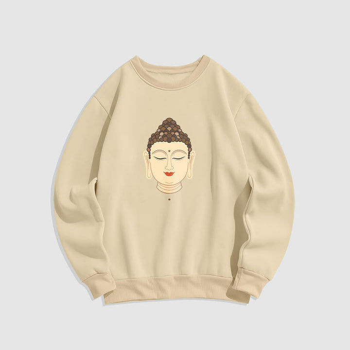 Buddha Stones Meditation Buddha Fleece Lined Polyester Sweatshirt