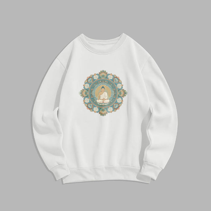 Buddha Stones Mandala Flower Buddha Soft Fleece Lined Sweatshirt