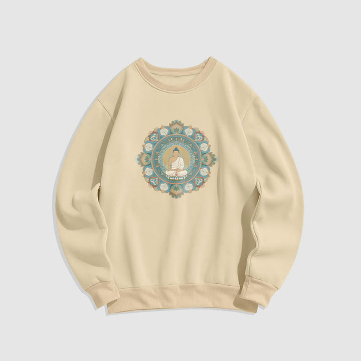 Buddha Stones Mandala Flower Buddha Soft Fleece Lined Sweatshirt