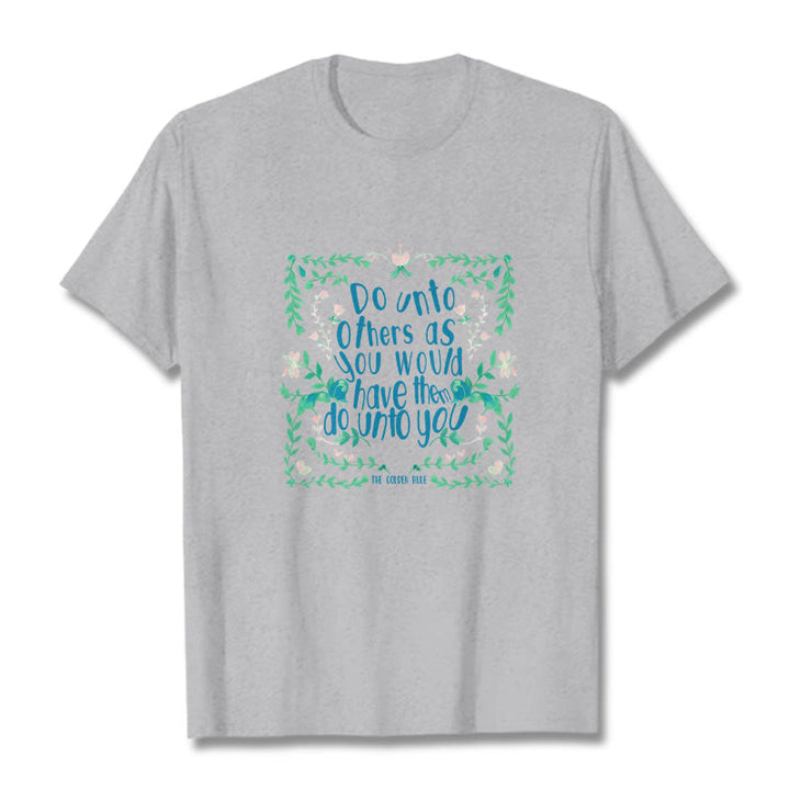 Buddha Stones The Golden Rule Tee T-shirt - LightGrey - Green Leaves - 2XL - image 18