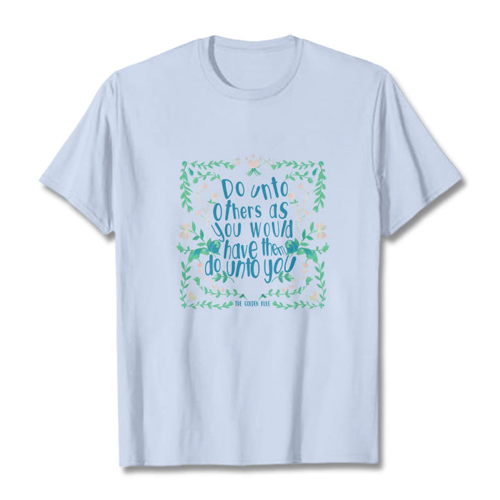 Buddha Stones The Golden Rule Tee T-shirt - LightCyan - Green Leaves - 2XL - image 18