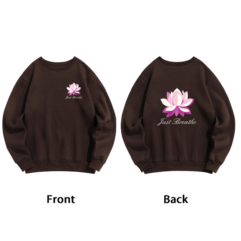 Buddha Stones Lotus Just Breathe Fleece Lined Polyester Sweatshirt