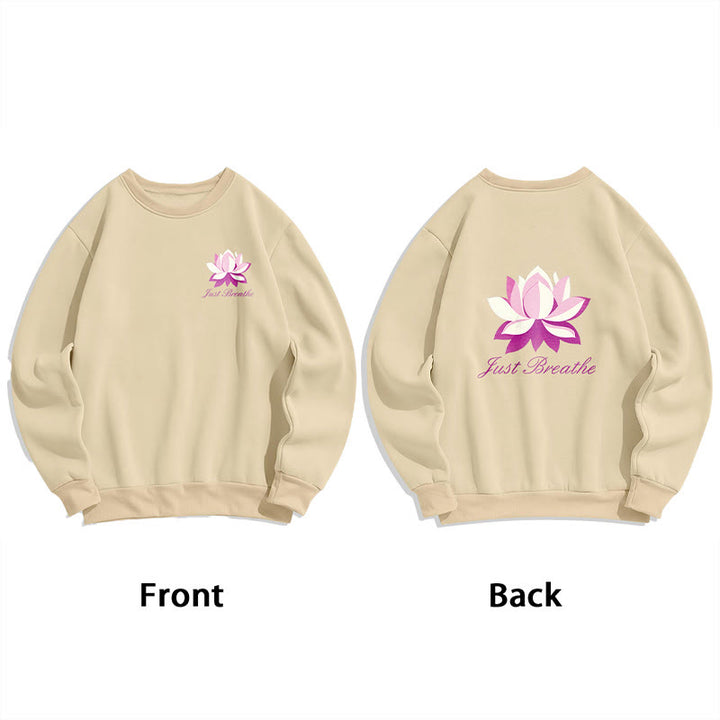 Buddha Stones Lotus Just Breathe Fleece Lined Polyester Sweatshirt