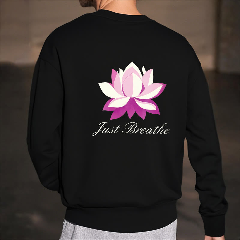 Buddha Stones Lotus Just Breathe Fleece Lined Polyester Sweatshirt