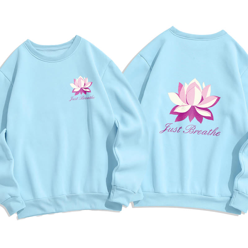 Buddha Stones Lotus Just Breathe Fleece Lined Polyester Sweatshirt