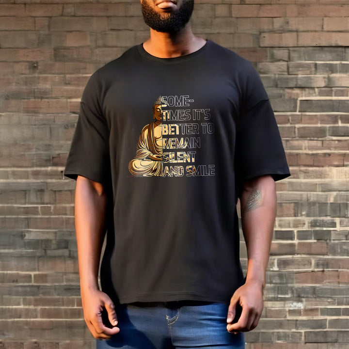 Buddha Stones Sometimes Its Better To Remain Silent And Smile Tee T-shirt - image 2
