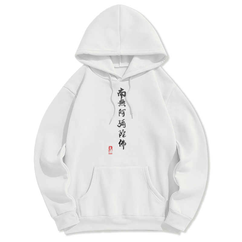 Buddha Stones Namo Amitabha Fleece Lined Polyester Hoodie