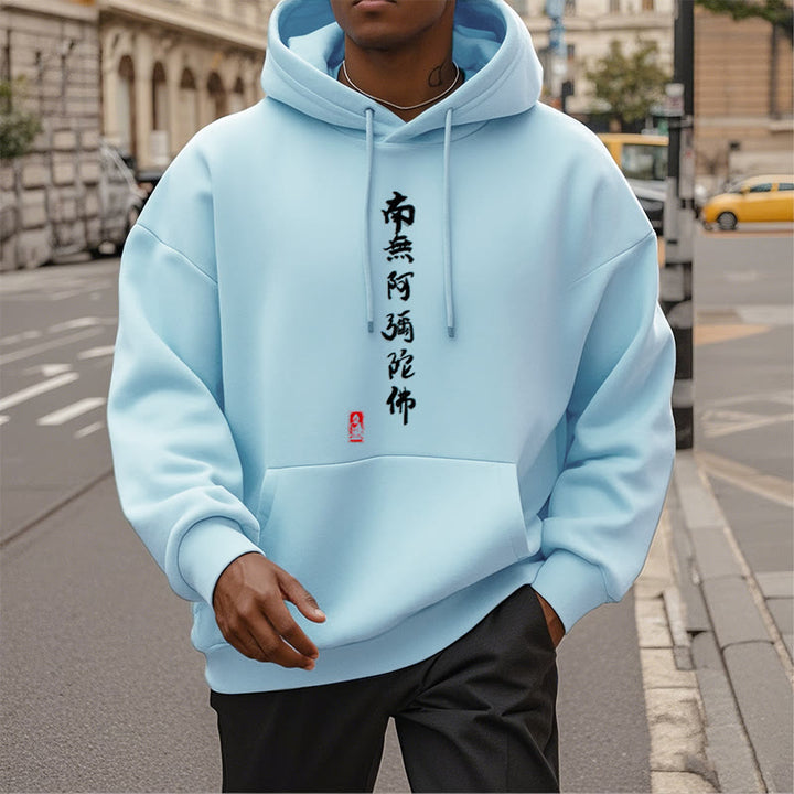 Buddha Stones Namo Amitabha Fleece Lined Polyester Hoodie