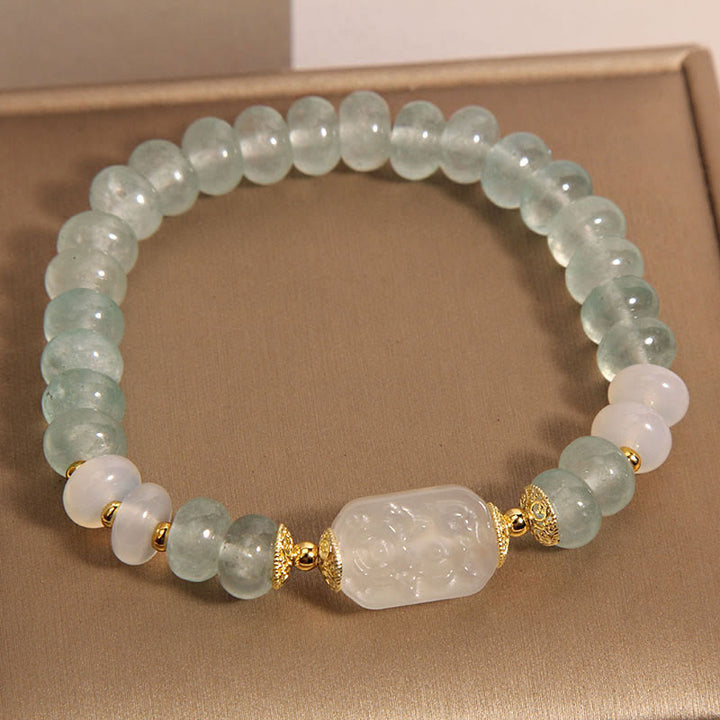 Buddha Stones Aquamarine Jade Abacus Beads Serenity Bracelet