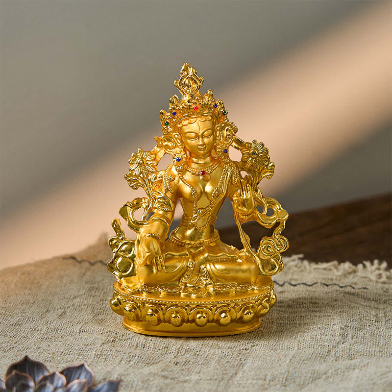 Bodhisattva White Tara Hope Protection Gold Plated Statue Decoration - BODHISATTVA TARA SYMBOL (Hope ♥ Protection) - image 0