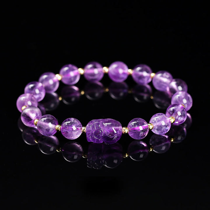 Buddha Stones Various Crystal PIXIU Pink Crystal Warmth Bracelet