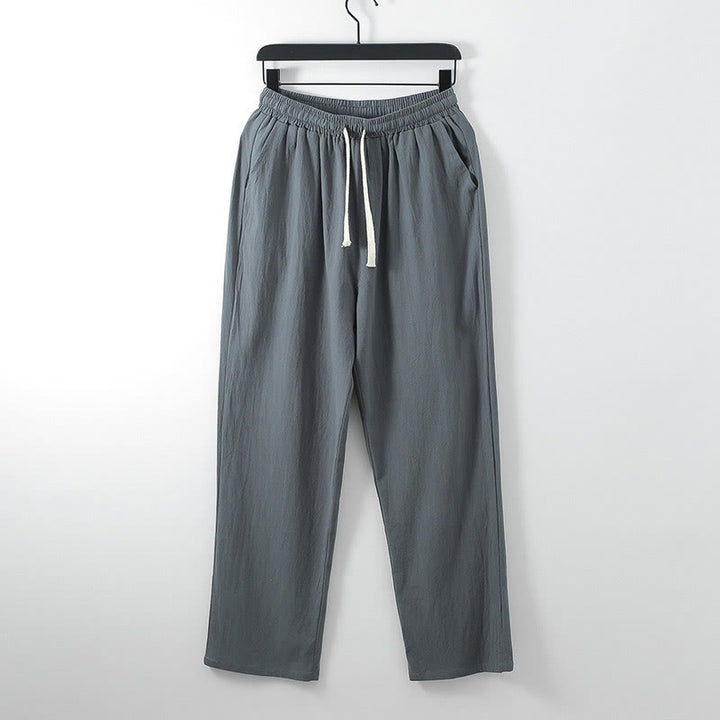 Buddha Stones Solid Color Cotton Linen Casual Loose Men's Pants With Pockets - DimGray - US/UK/AU54，EU64 (9XL) - image 1
