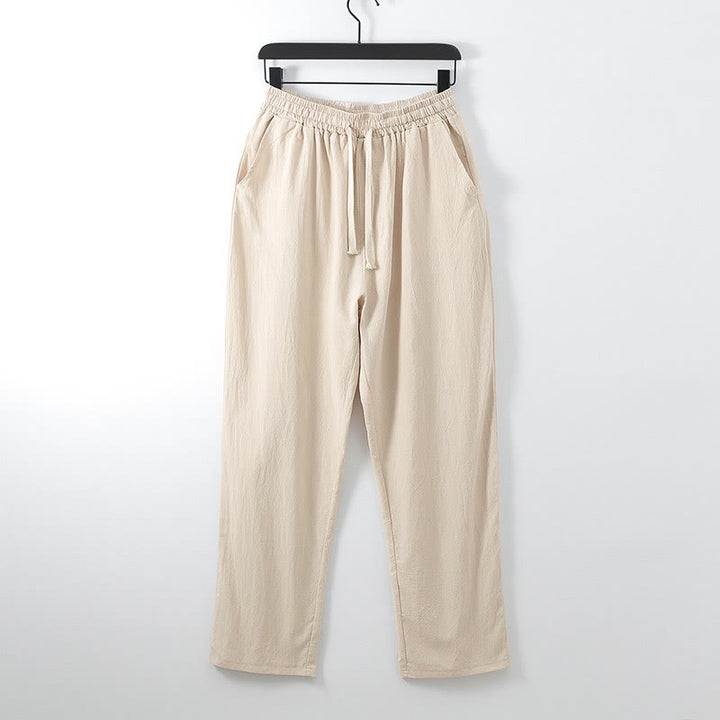 Buddha Stones Solid Color Cotton Linen Casual Loose Men's Pants With Pockets - PeachPuff - US/UK/AU54，EU64 (9XL) - image 8