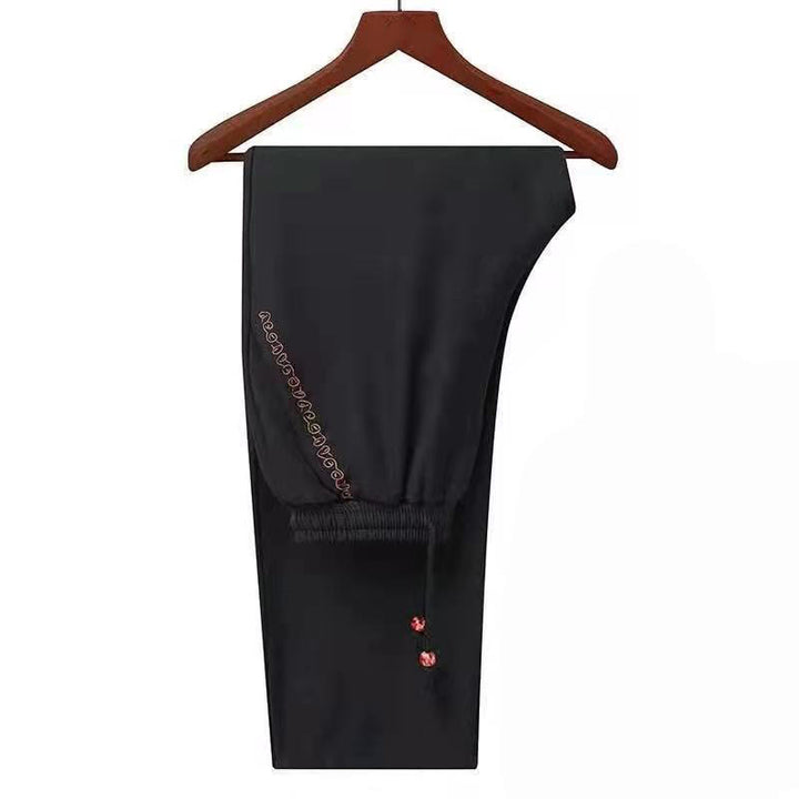Buddha Stones Embroider Dragon Turned Sleeves Casual Frog-button Polyester Fiber Men's Jacket Shirt Pants Clothing - image 24