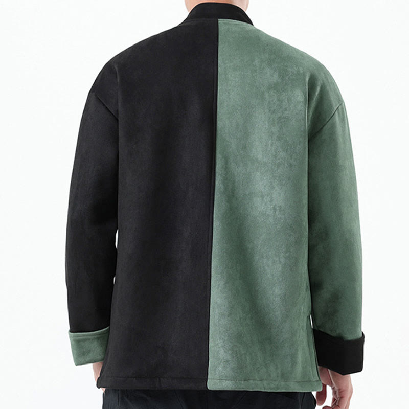 Buddha Stones Dragon Embroidery Casual Frog-button Cotton Men's Jacket Shirt Clothing - image 15