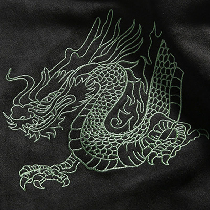 Buddha Stones Dragon Embroidery Casual Frog-button Cotton Men's Jacket Shirt Clothing - image 25