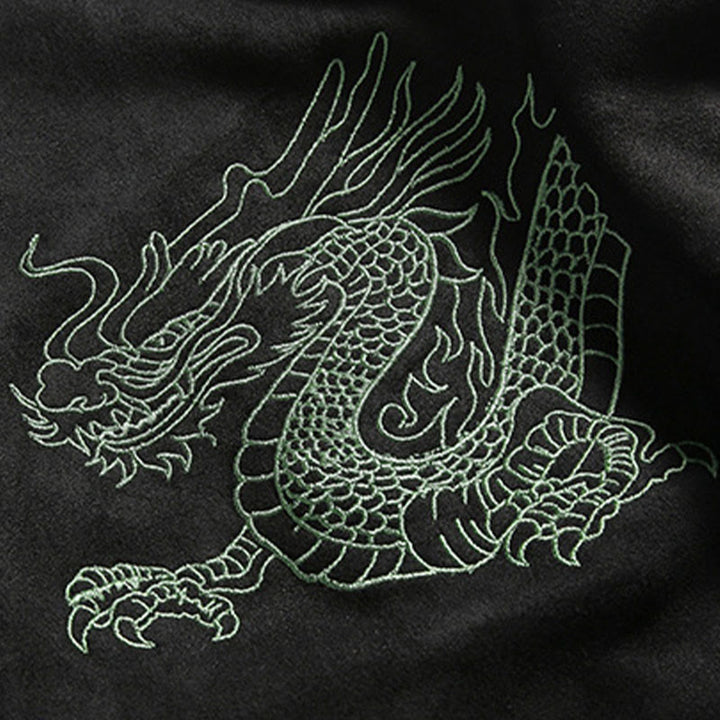 Buddha Stones Dragon Embroidery Casual Frog-button Cotton Men's Jacket Shirt Clothing - image 25