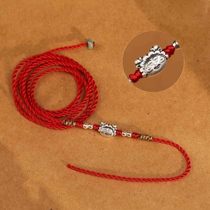 Buddha Stones 999 Sterling Silver Blessing Red String Belly Chain