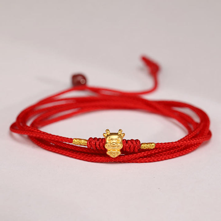 Buddha Stone 999 Solid Gold Red String Belly Chain