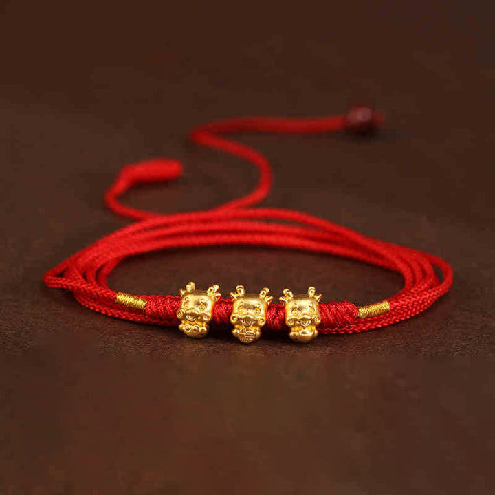 Buddha Stone 999 Solid Gold Red String Belly Chain