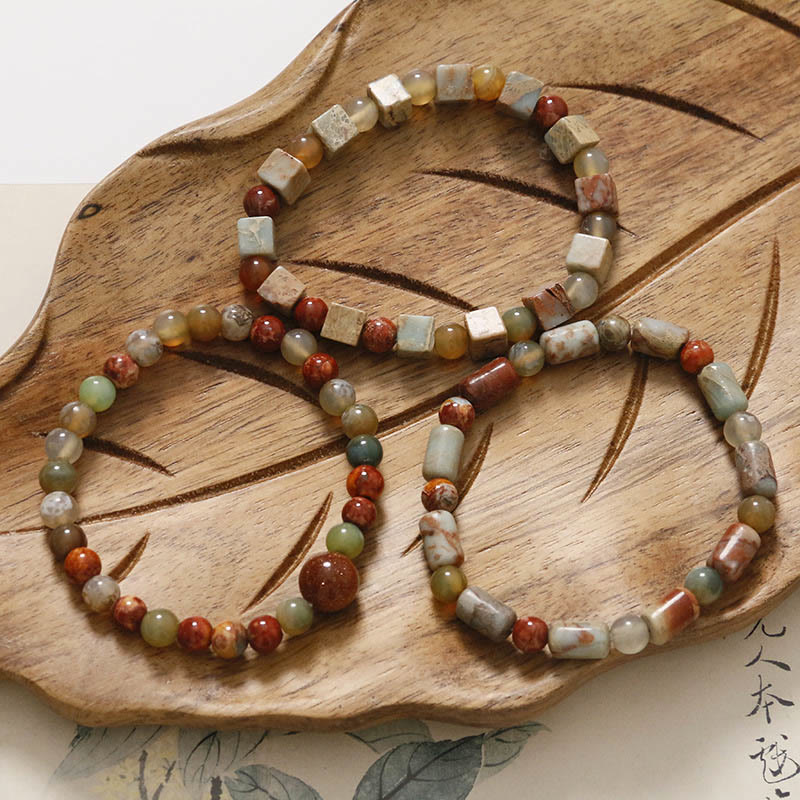 Buddha Stones Shoushan Stone Red Agate Prosperity Bracelet