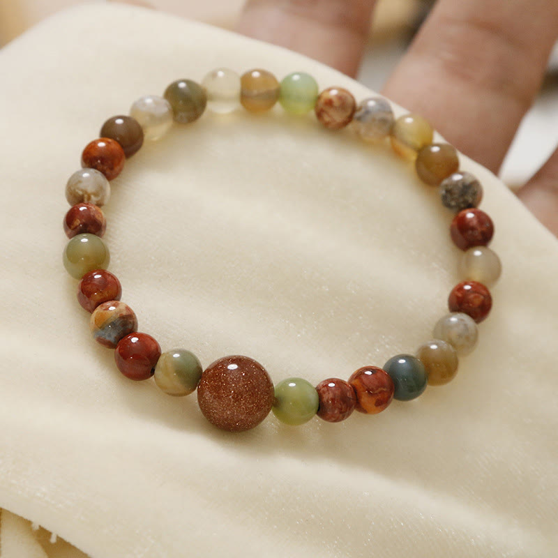 Buddha Stones Shoushan Stone Red Agate Prosperity Bracelet