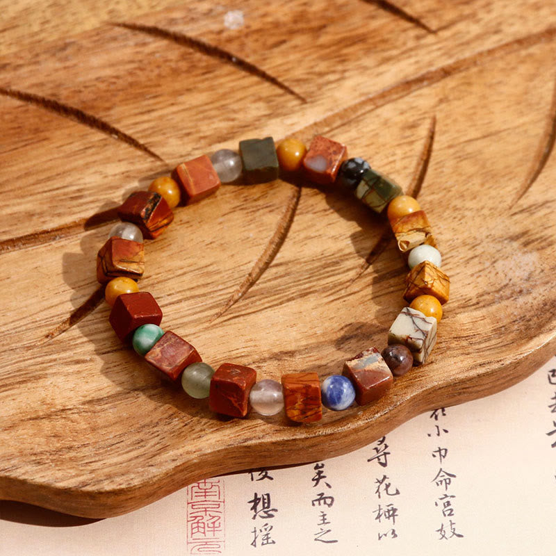 Buddha Stones Red Agate Shoushan Stone Calm Blessing Bracelet