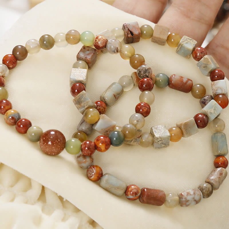 Buddha Stones Shoushan Stone Red Agate Prosperity Bracelet