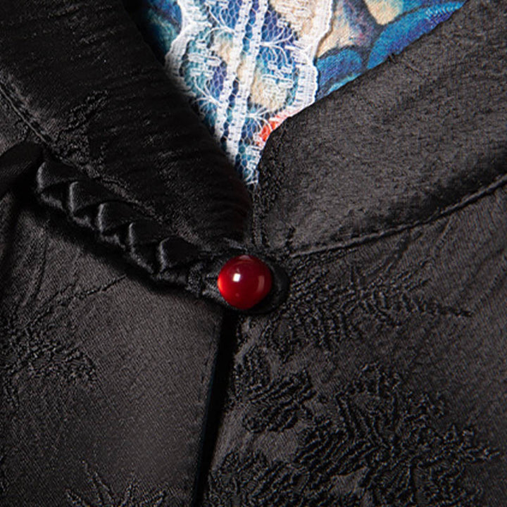 Buddha Stones Vintage Embroidery Flower Cloud Pattern Vest - image 4