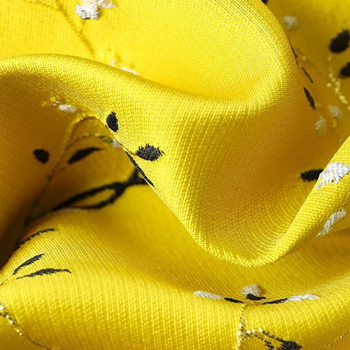 Buddha Stones Vintage Embroidery Crane Plants Pattern Knot Button Vest - image 2