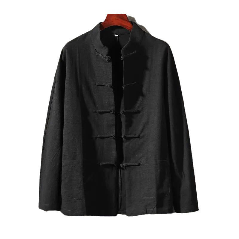 Buddha Stones Stand Collar Tang Suit Casual Cotton Linen Shirt - image 14