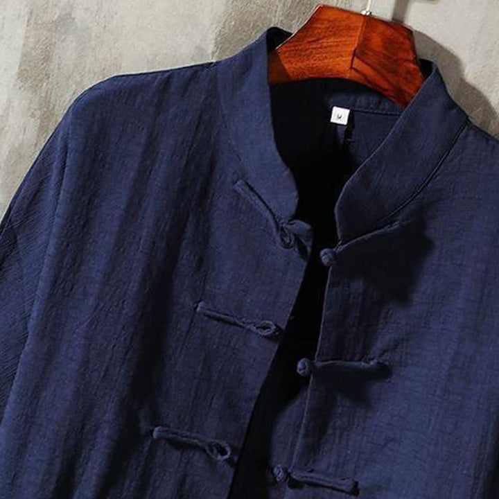 Buddha Stones Stand Collar Tang Suit Casual Cotton Linen Shirt - image 16