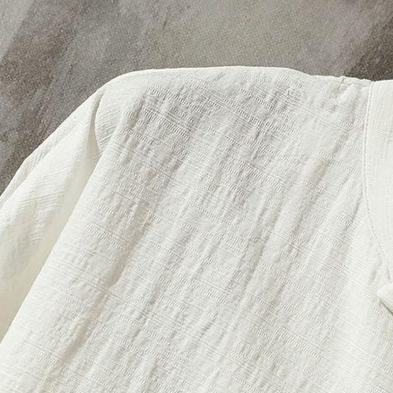Buddha Stones Stand Collar Tang Suit Casual Cotton Linen Shirt - image 9