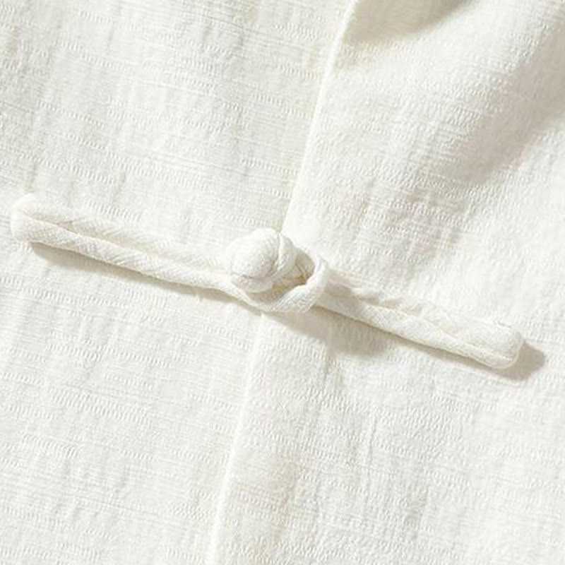 Buddha Stones Stand Collar Tang Suit Casual Cotton Linen Shirt - image 4