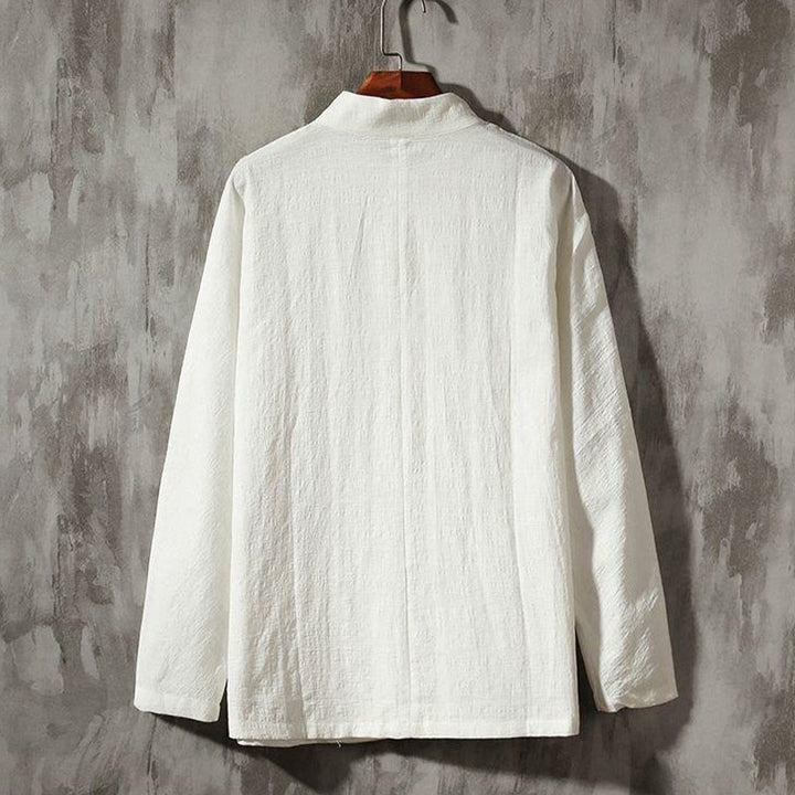 Buddha Stones Stand Collar Tang Suit Casual Cotton Linen Shirt - image 8