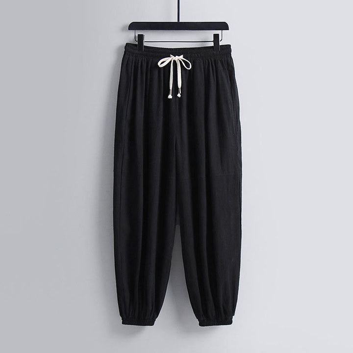 Buddha Stones Three-Quarter Sleeves Cropped Bloomers Cotton Top Pants Clothing Men's Set - image 8