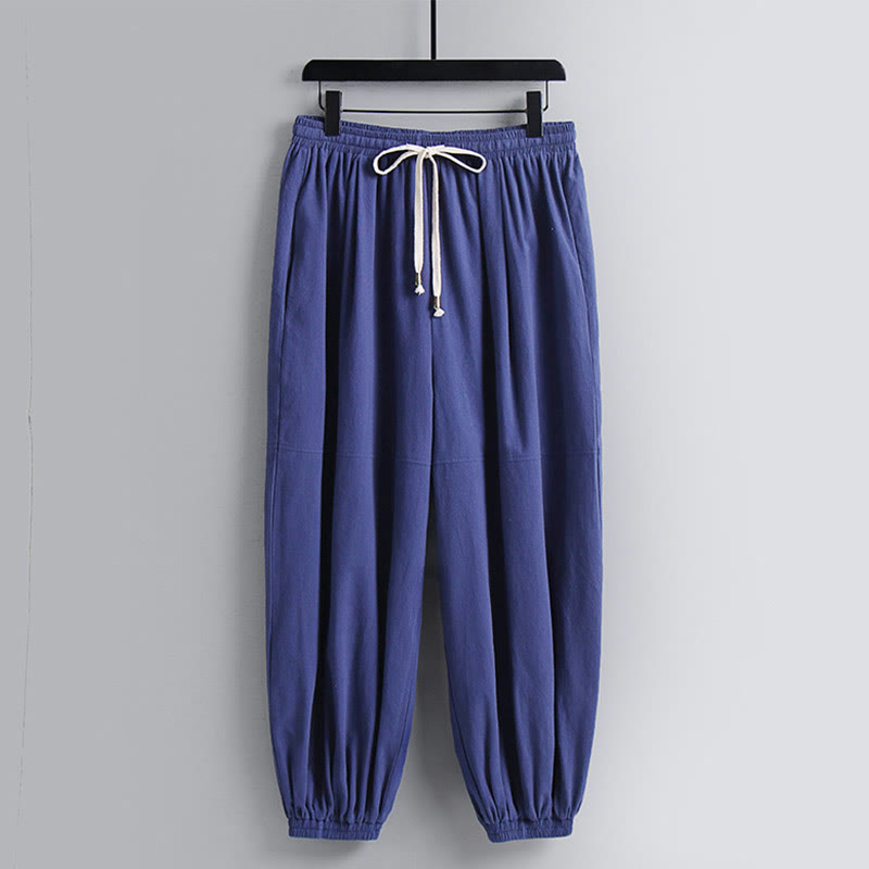 Buddha Stones Three-Quarter Sleeves Cropped Bloomers Cotton Top Pants Clothing Men's Set - image 17