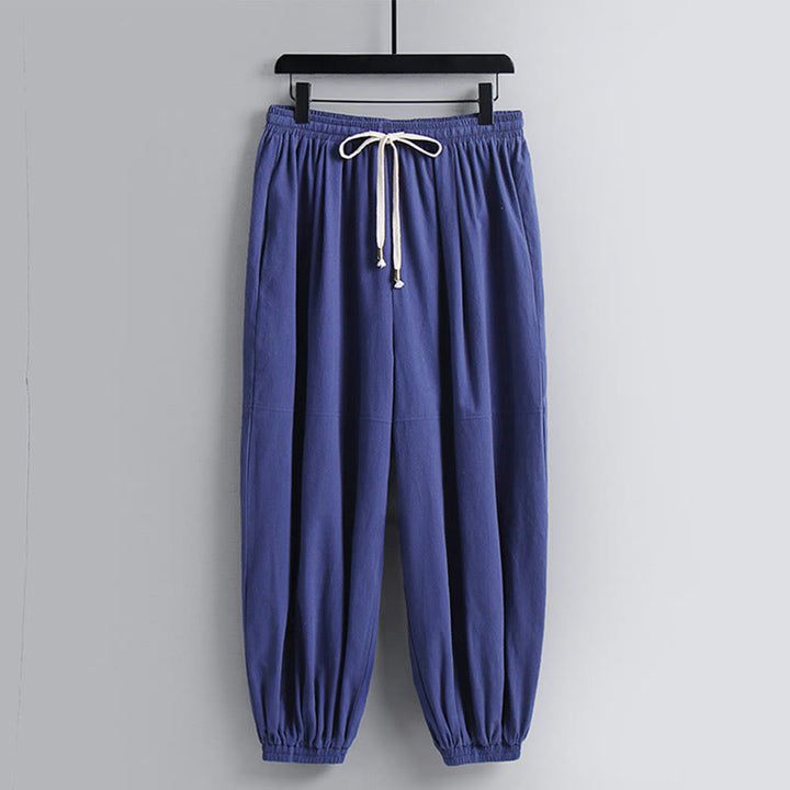 Buddha Stones Three-Quarter Sleeves Cropped Bloomers Cotton Top Pants Clothing Men's Set - image 17