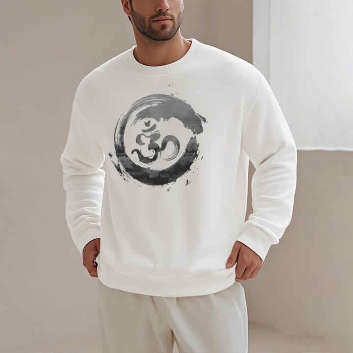 Buddha Stones Om Lotus Fleece Lined Polyester Sweatshirt