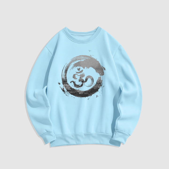 Buddha Stones Om Lotus Fleece Lined Polyester Sweatshirt